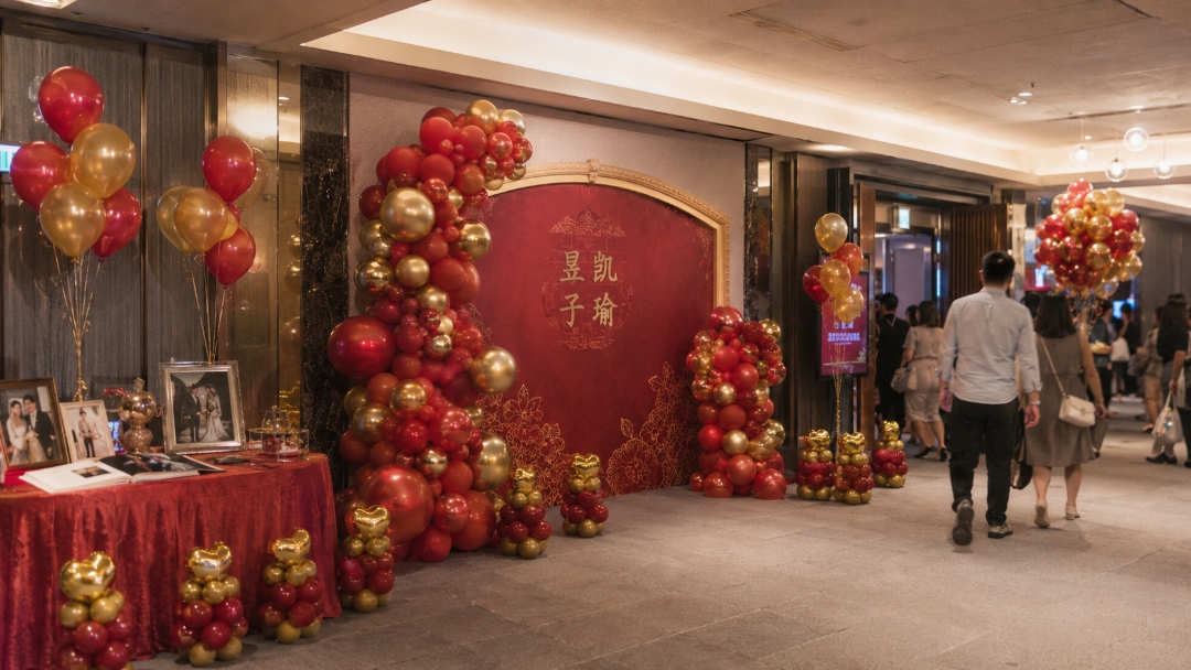 紅金婚禮佈置